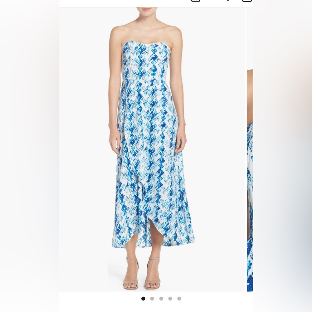 Blue Print Strapless Maxi Dress from Charles Henry at Nordstrom!